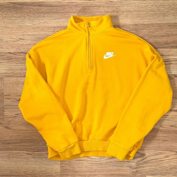 Nike Kids Yellow Zip-Up Sweater - Picture 1 of 5